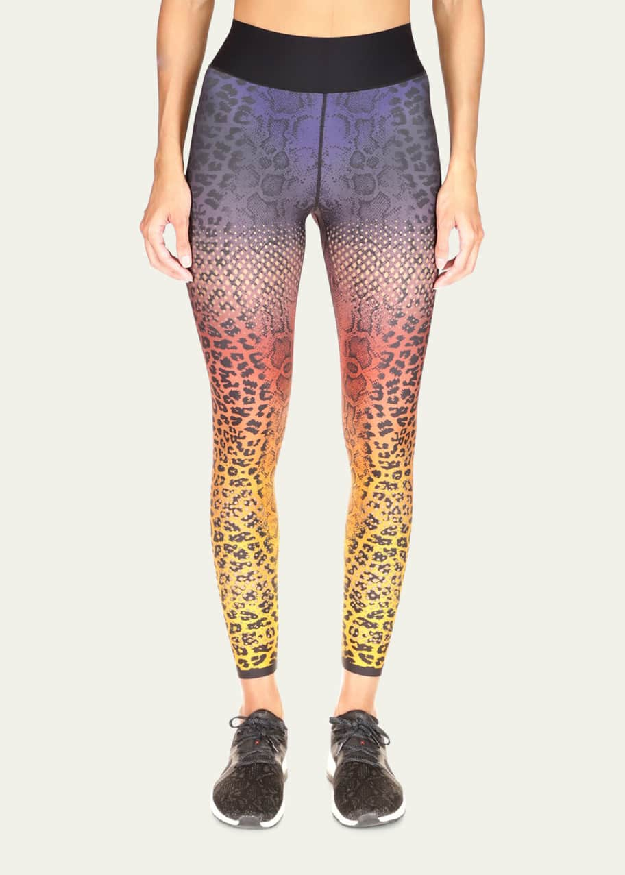 Diamond Pattern Mesh Detail Leggings