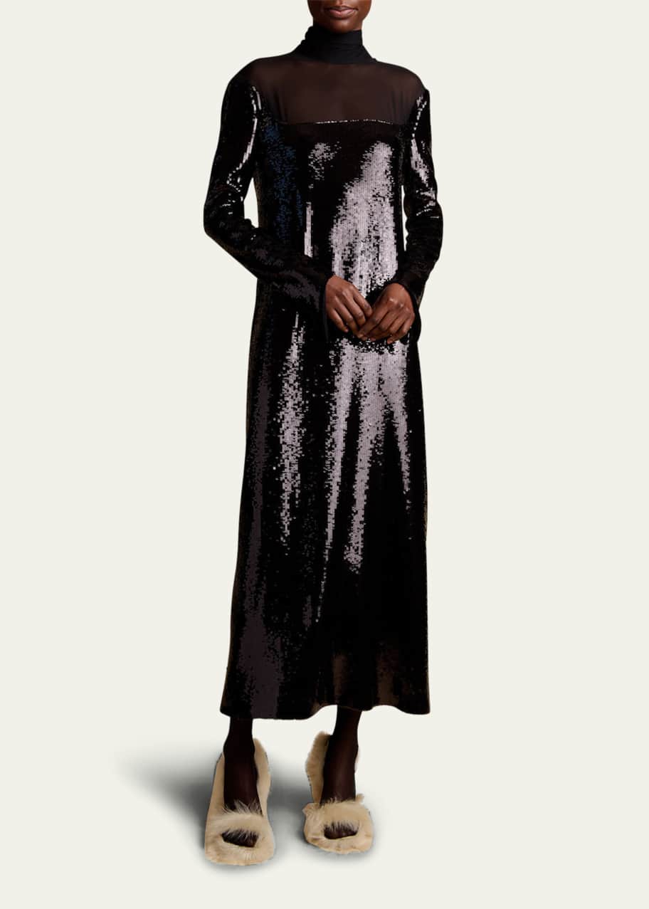 knee length dresses for ladies Alessandra Mesh Midi Dress — Peacock Ruched