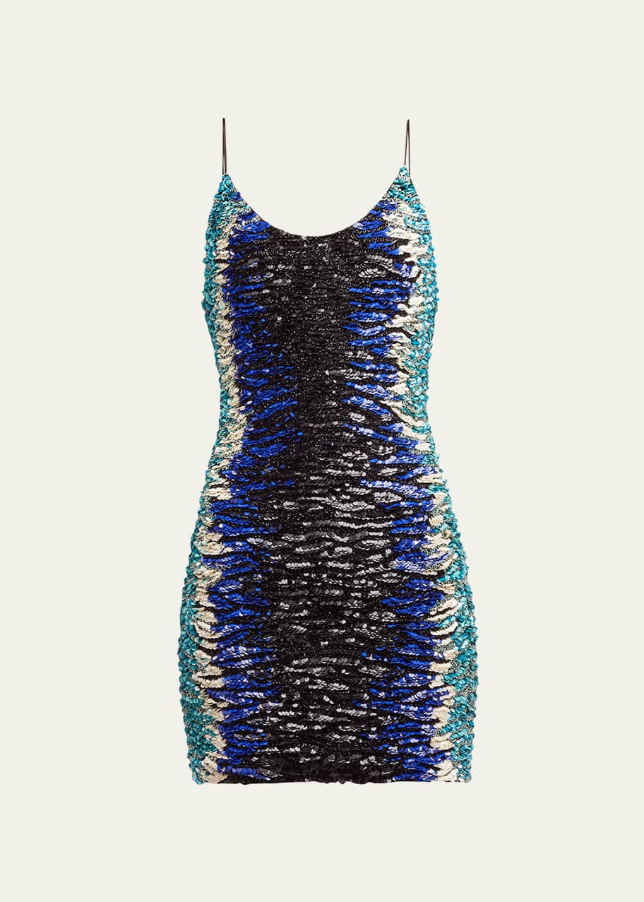 Alice Olivia Nelle Embellished Spaghetti Strap Mini Dress