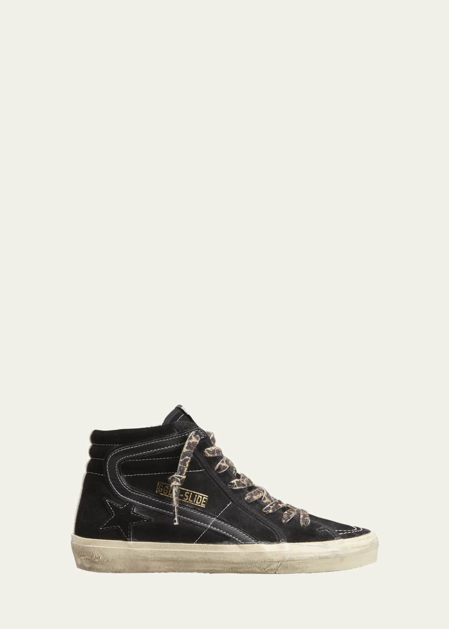 Image 1 of 1: Slide Suede High-Top Sneakers