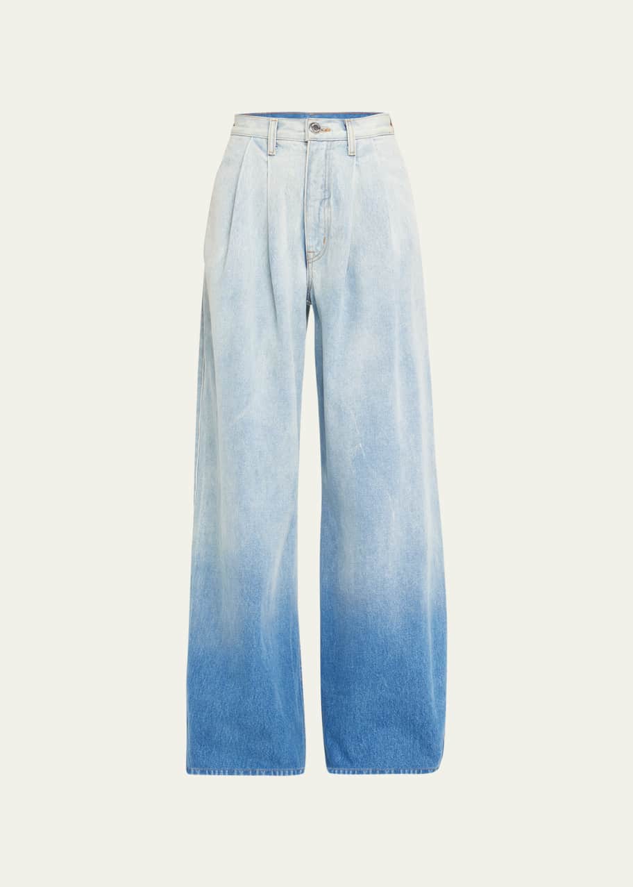 Brandon Maxwell Ombre Pleated WideLeg Jeans Bergdorf Goodman