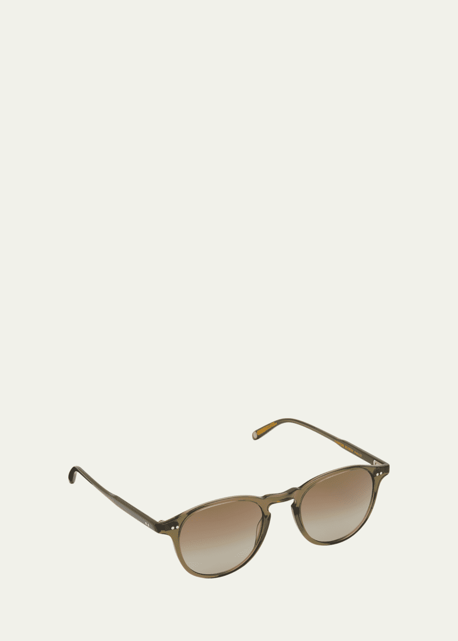 Garrett Leight Men's Hampton Sun Keyhole Bridge Round Sunglasses