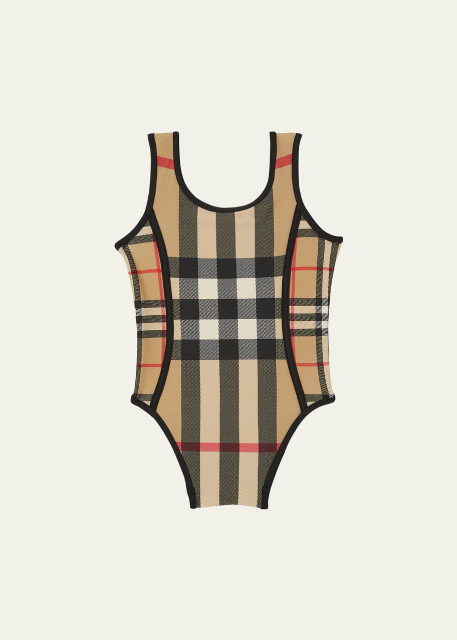 Burberry Girl s Nigella Mixed Check Swimsuit Size 6M 2 Bergdorf Goodman