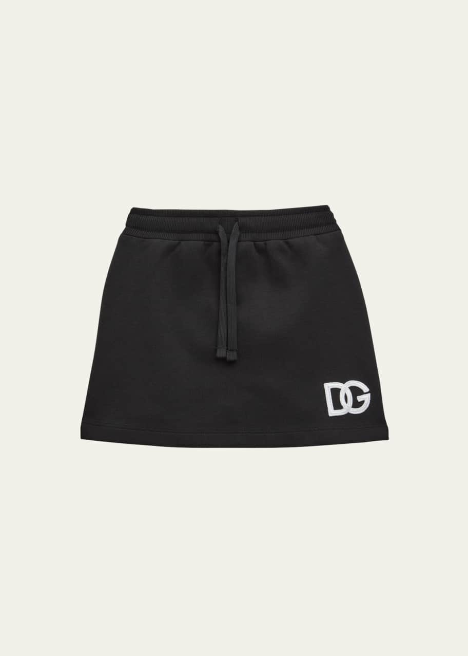 Image 1 of 1: Girl's Embroidered Logo Sweat Skirt, Size 4-6