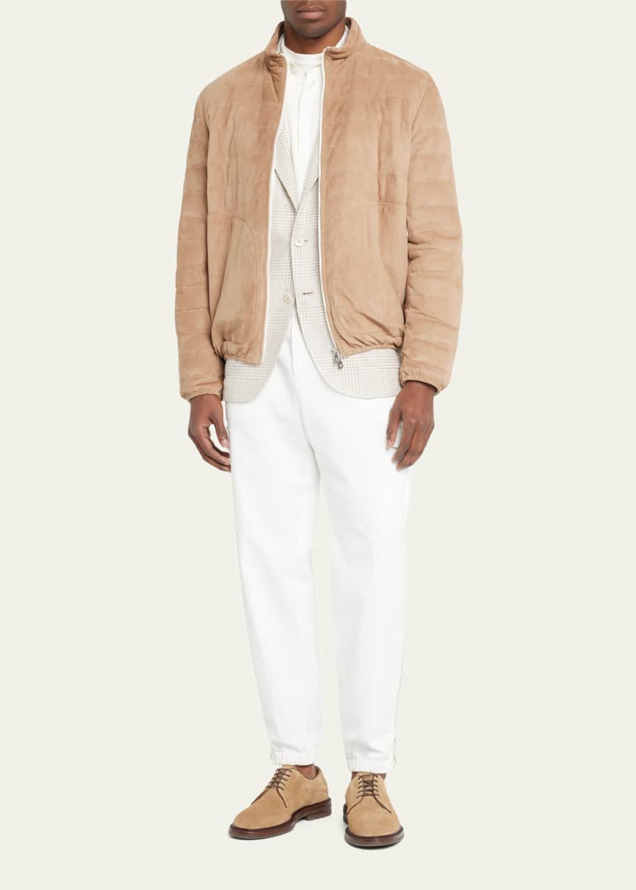 Mens suede cheap blouson jacket