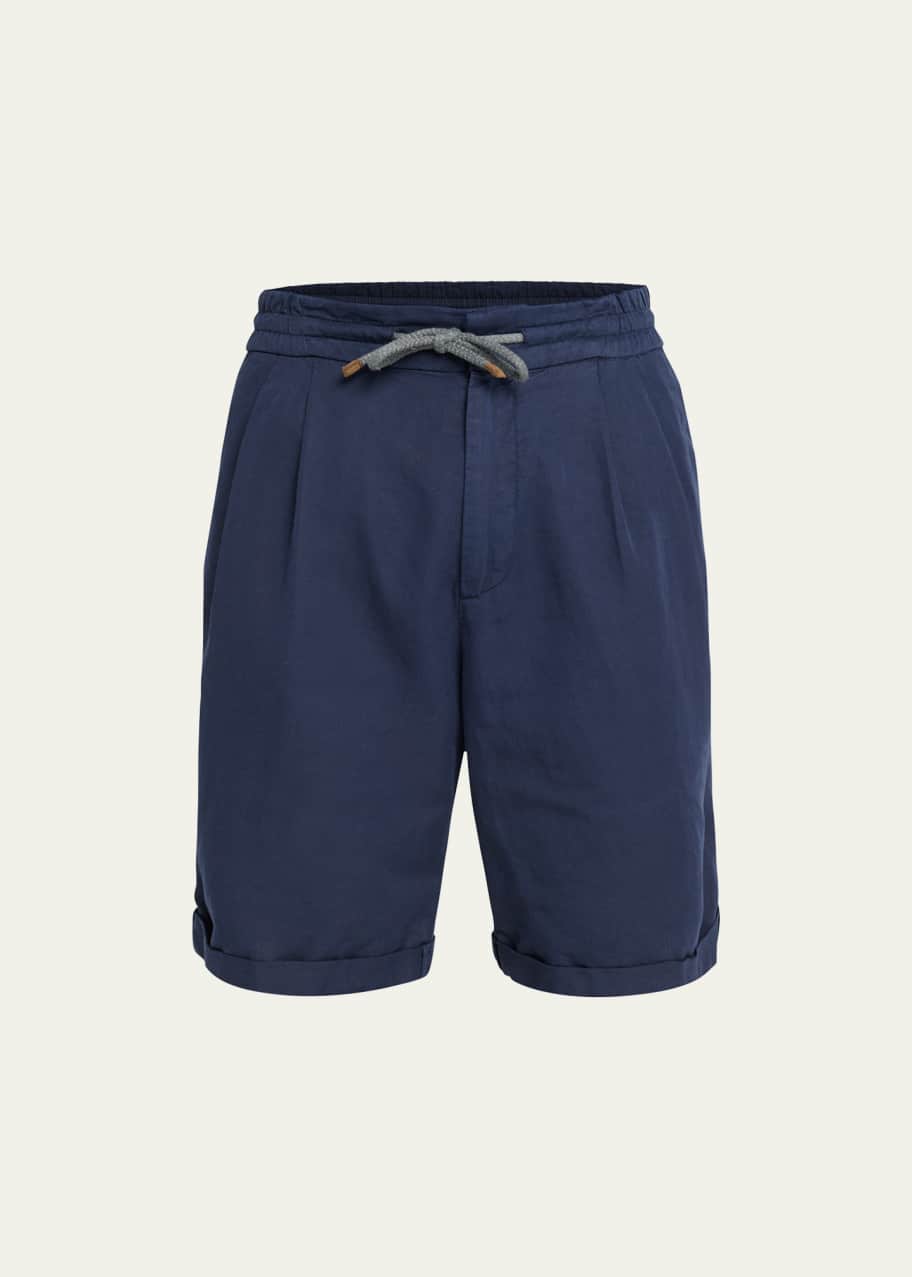 Brunello Cucinelli Men's Linen-Cotton Drawstring Shorts - Bergdorf
