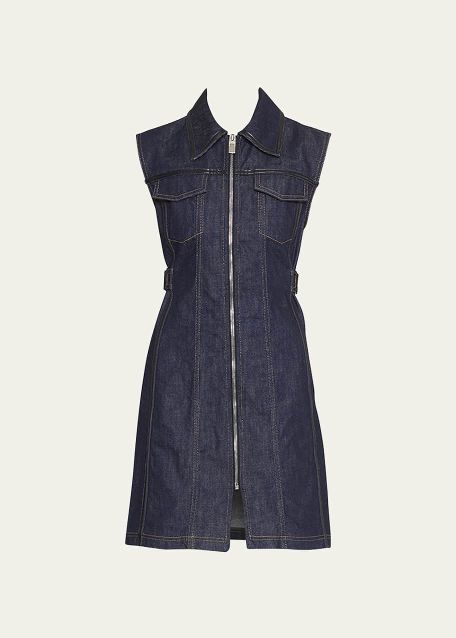 Zip front denim dress best sale