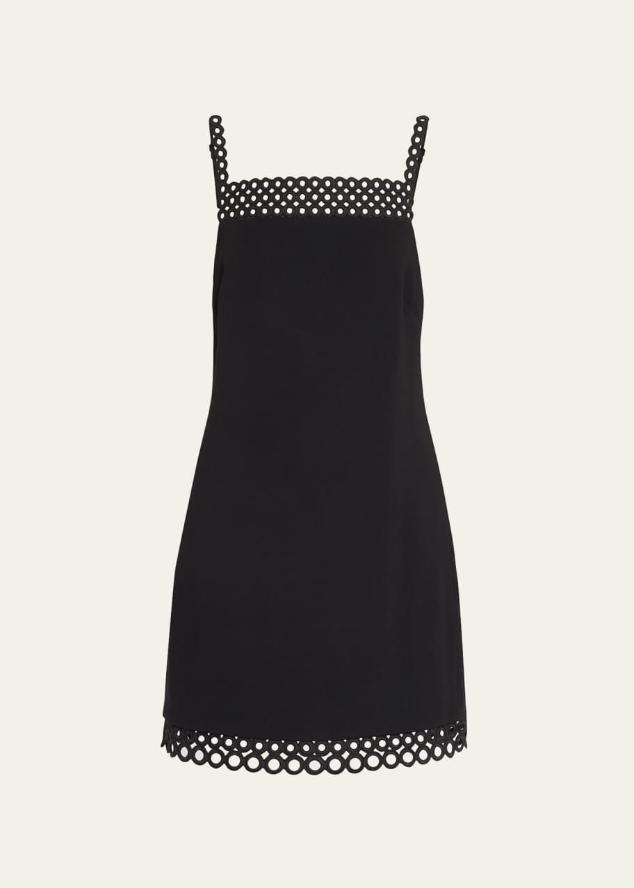 SIMKHAI Marlie Crochet Ring Crepe Mini Dress - Bergdorf Goodman