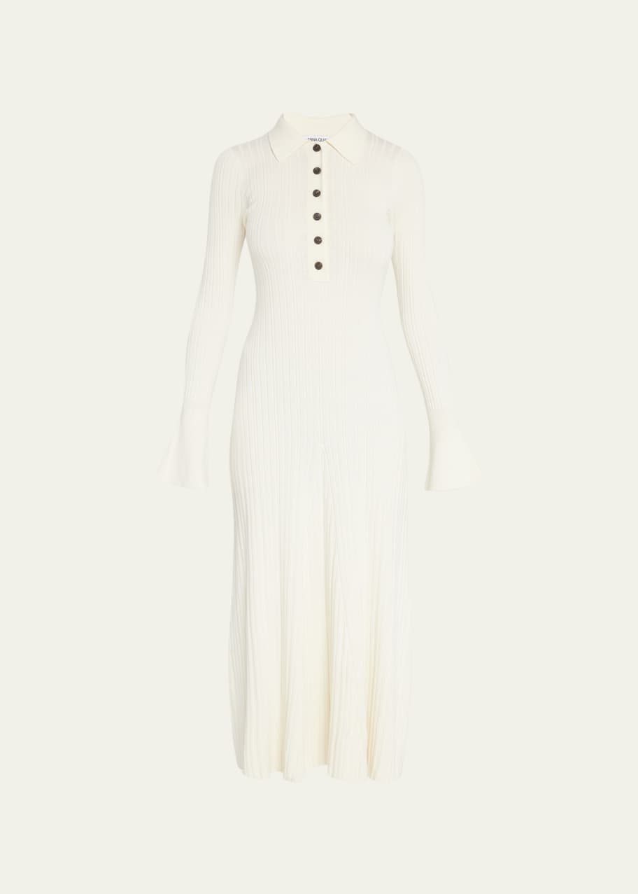 Anna Quan Jody Ribbed Button-Front Midi Dress - Bergdorf Goodman