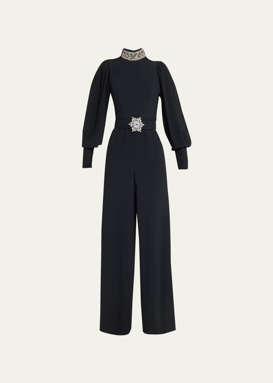 Abstract print sleeveless wide leg belted jumpsuit: WHITE / 1-1-1-1 / S-M-L-XL