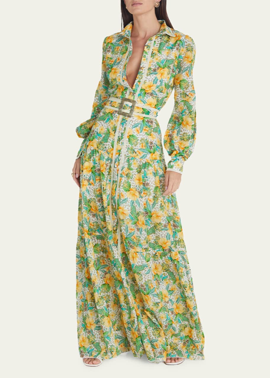 Aqua Blu Australia Dahlia Helena ButtonFront Maxi Dress Bergdorf Goodman