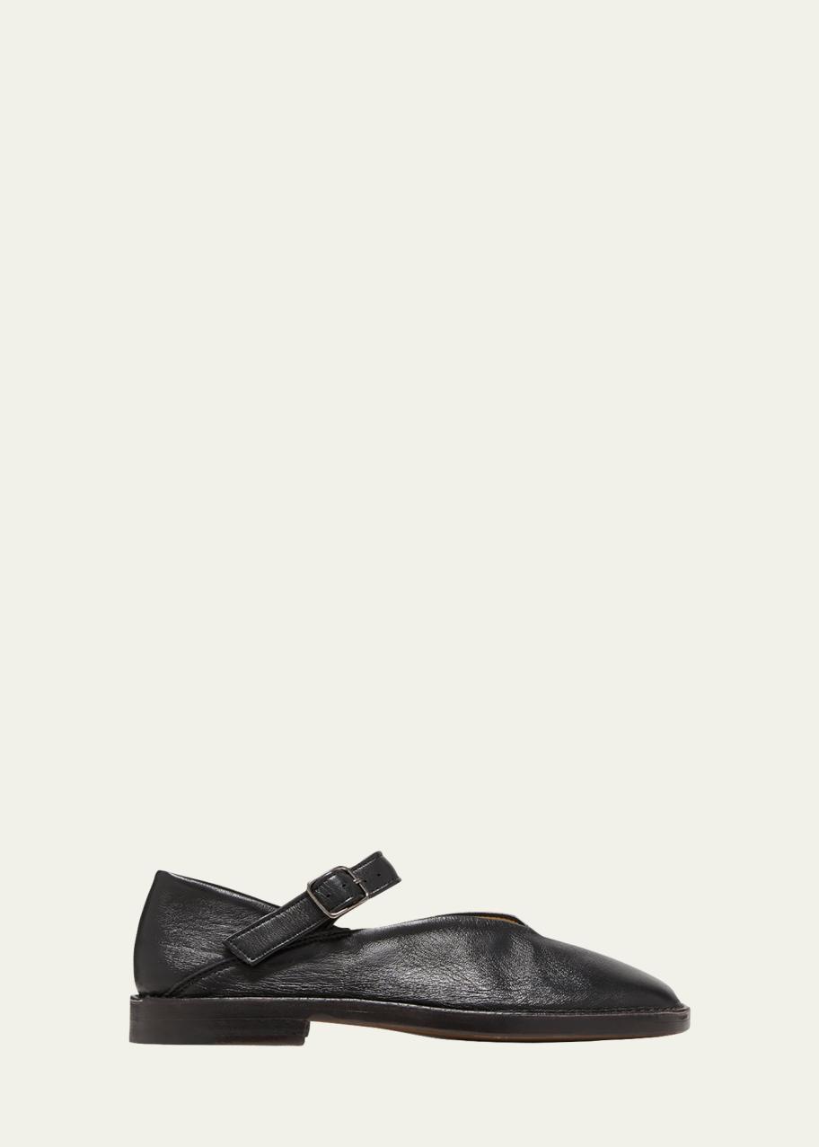 LEMAIRE Leather Mary Jane Ballerina Flats - Bergdorf Goodman