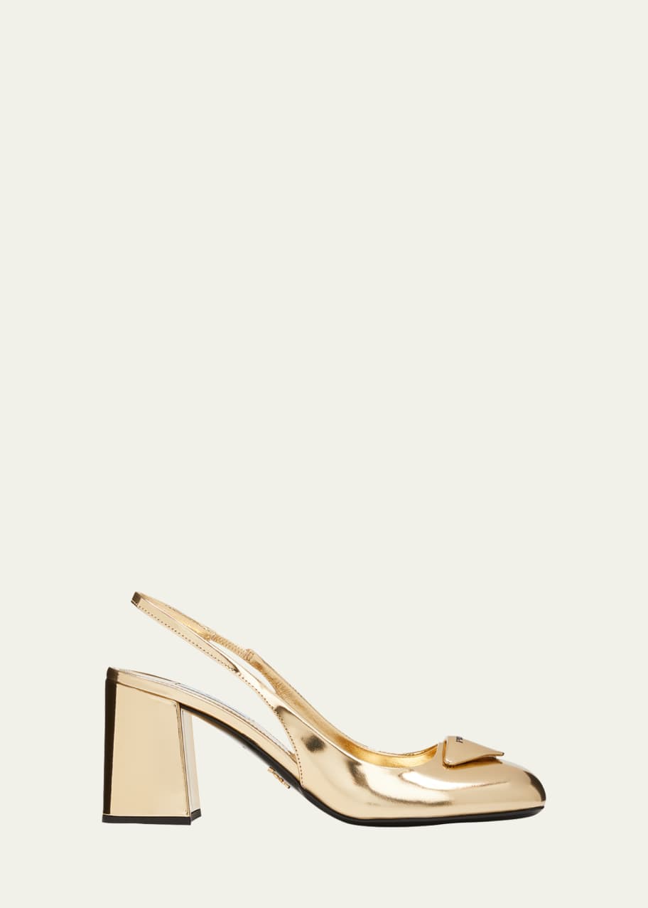 パンプス PRADA**Slingback pumps**Gold Prada Metallic leather slingback pumps for Women - Gold in