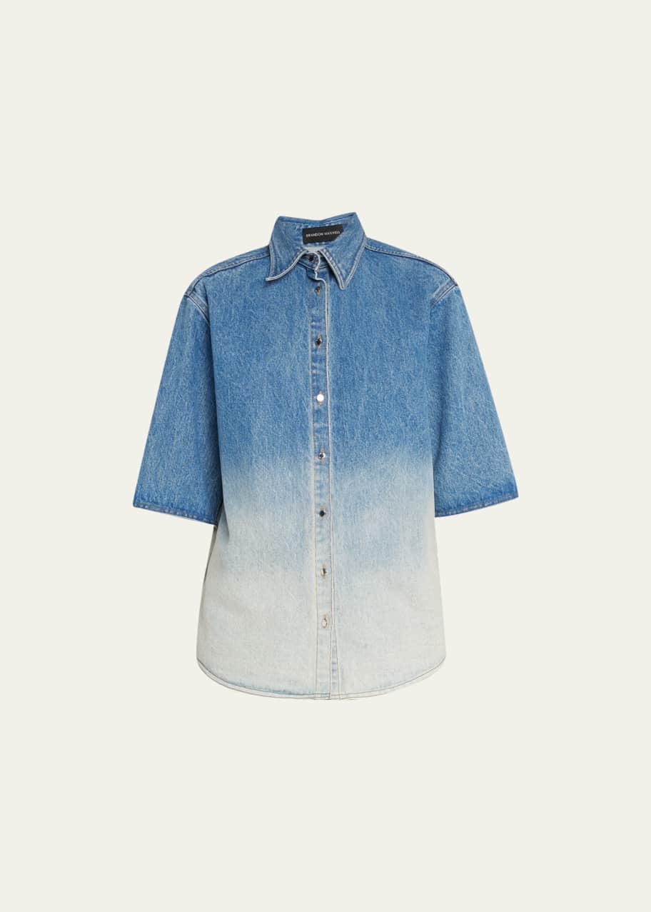 Ombre Denim Shirt Jacket