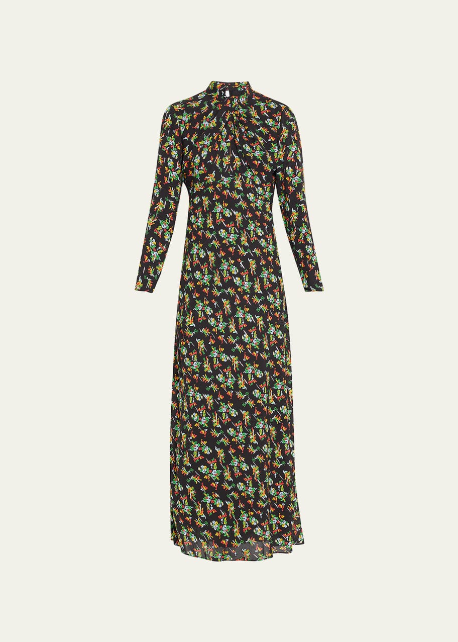 Lafayette 148 New York Floral-Print Twist-Front Keyhole Maxi Dress -  Bergdorf Goodman