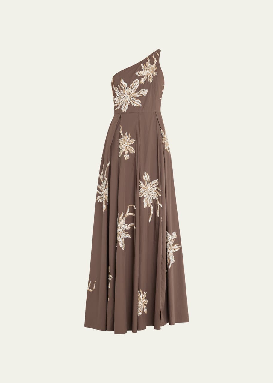 black embroidered long dress V Neck Black Floral Lace Long Prom Dresses Embroidered Prom Dress ARD1948 main image 1
