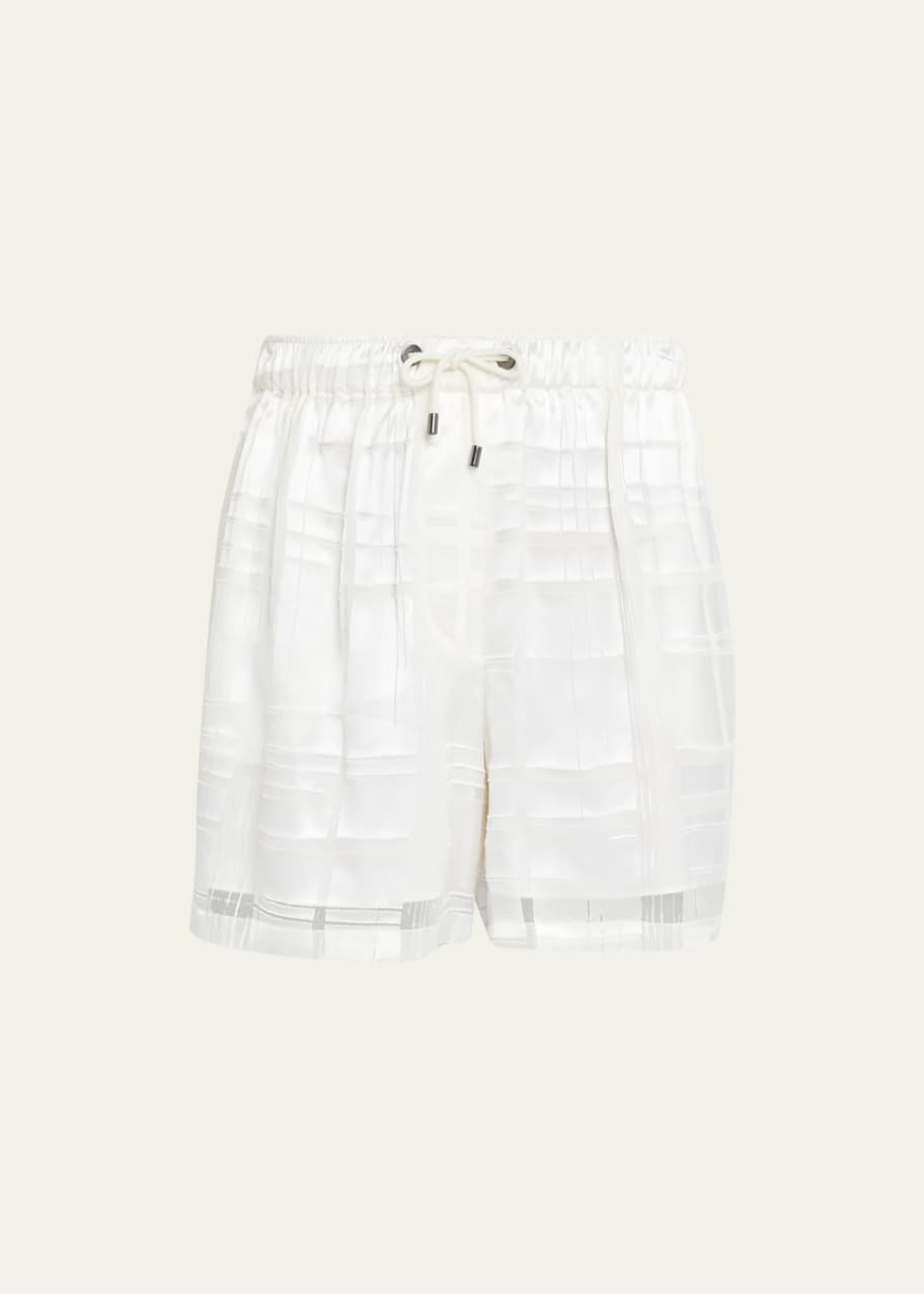 Brunello Cucinelli drawstring linen bermuda shorts - White