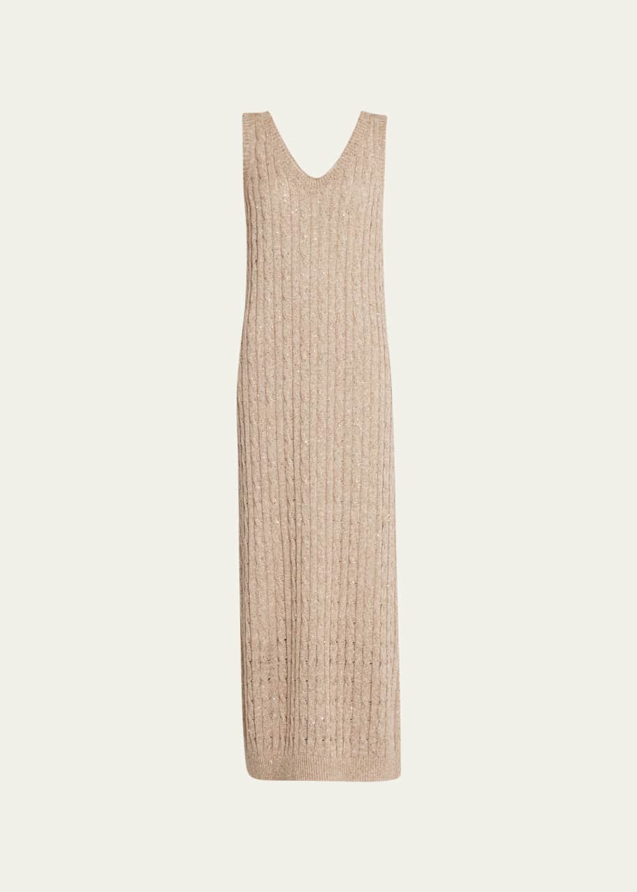 knit dress off the shoulder Off-Shoulder Ribbed Sweater Knit Midi Dress Brown Large main image 0