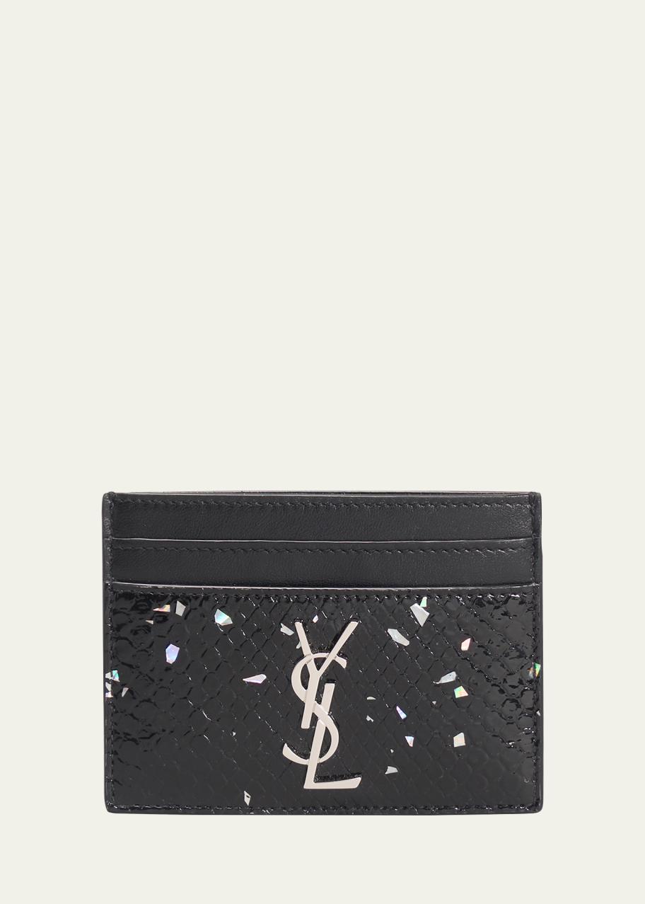 Saint Laurent YSL Monogram Card Case in Python - Bergdorf Goodman