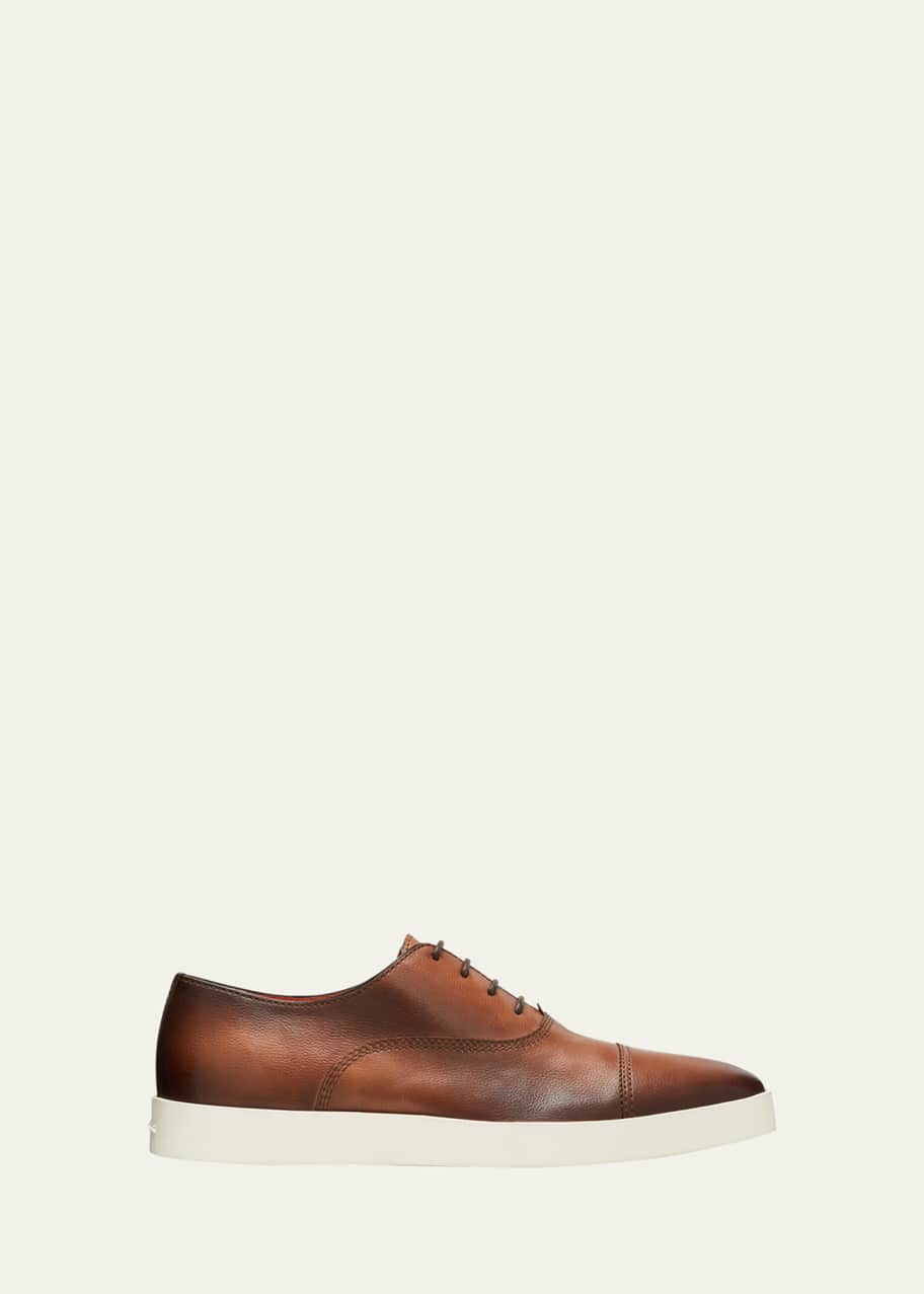 Santoni Men's Leather Oxford Sneakers Bergdorf Goodman