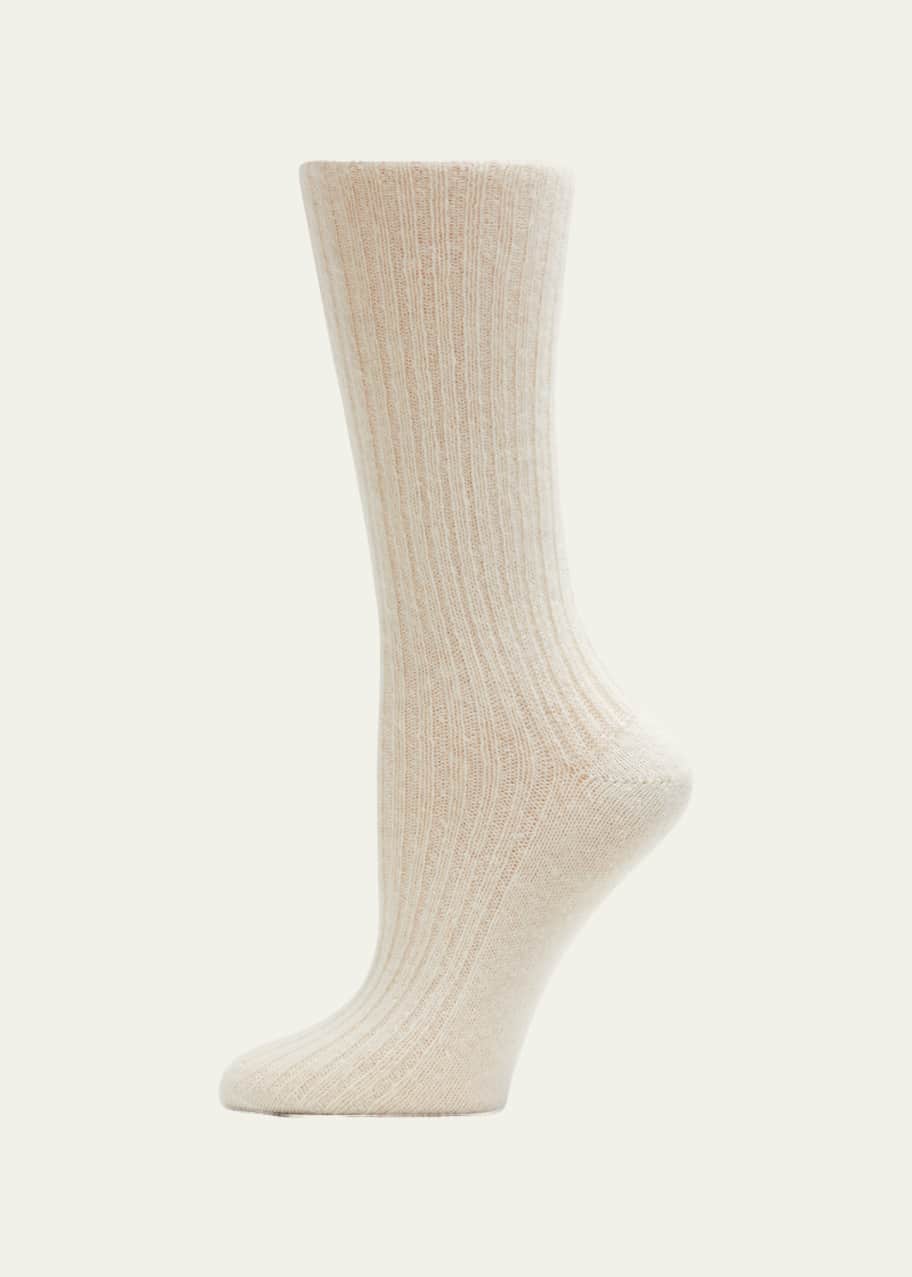 Image 1 of 1: Kiddy Ribbed Silk Crew Socks