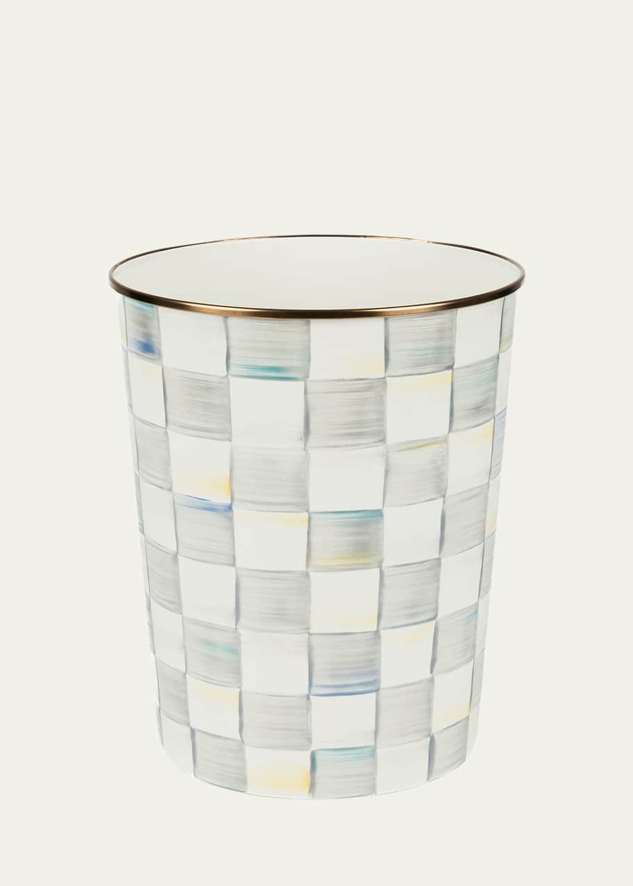 Image 1 of 1: Sterling Check Enamel Waste Bin