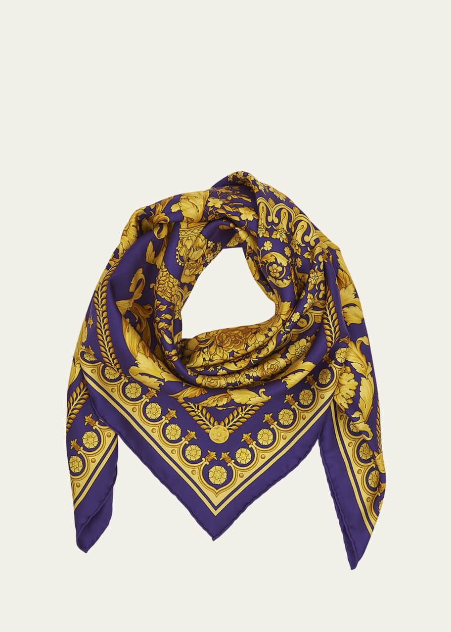 Versace Barocco Silk Twill Square Scarf - Bergdorf Goodman