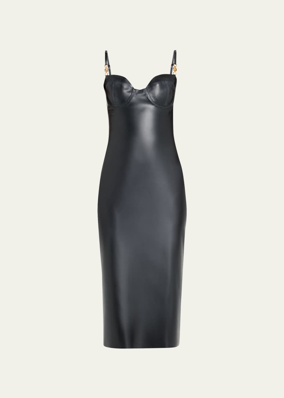 Versace Latex Body-Con Midi Dress