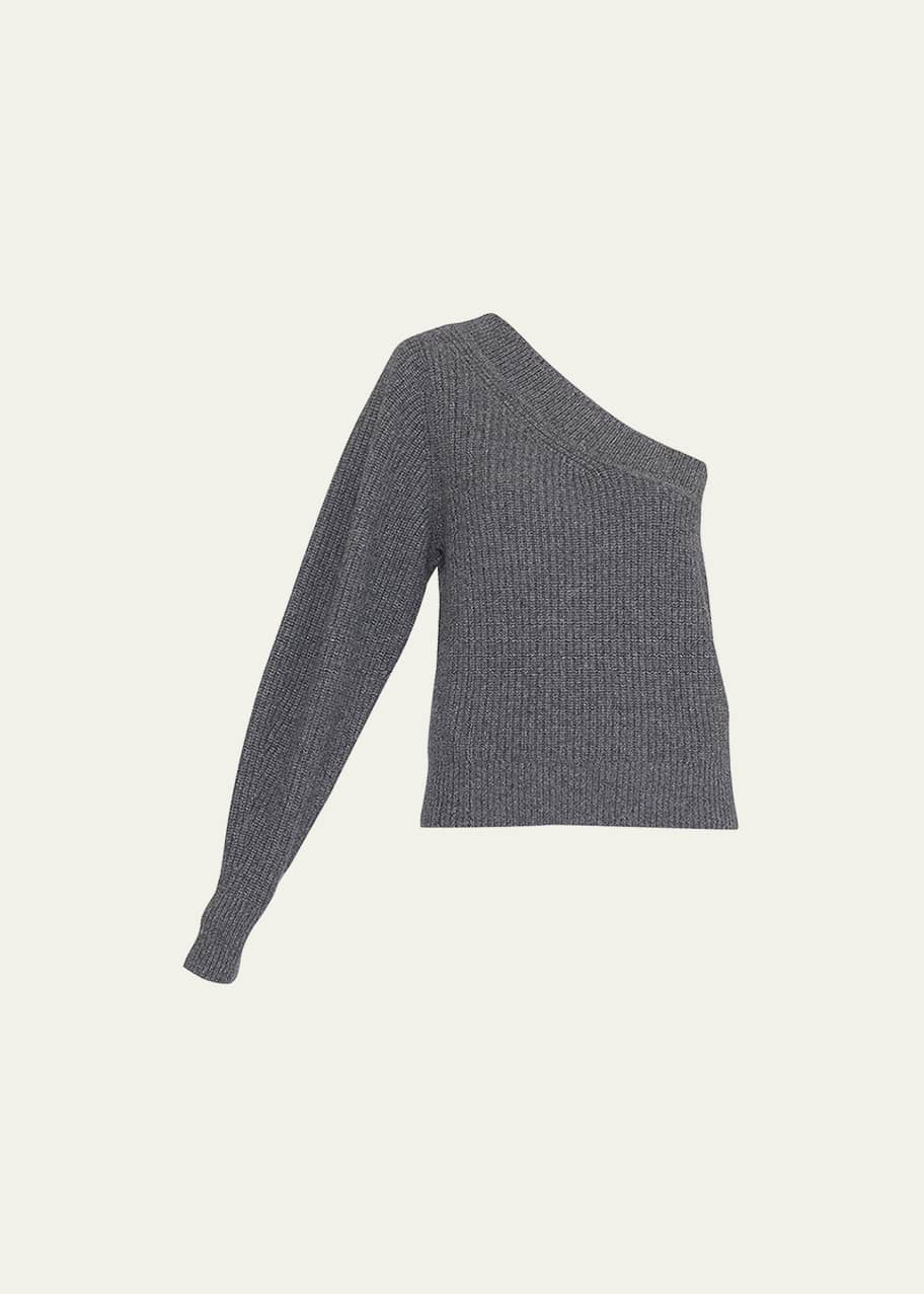 One shoulder cashmere sweater hotsell