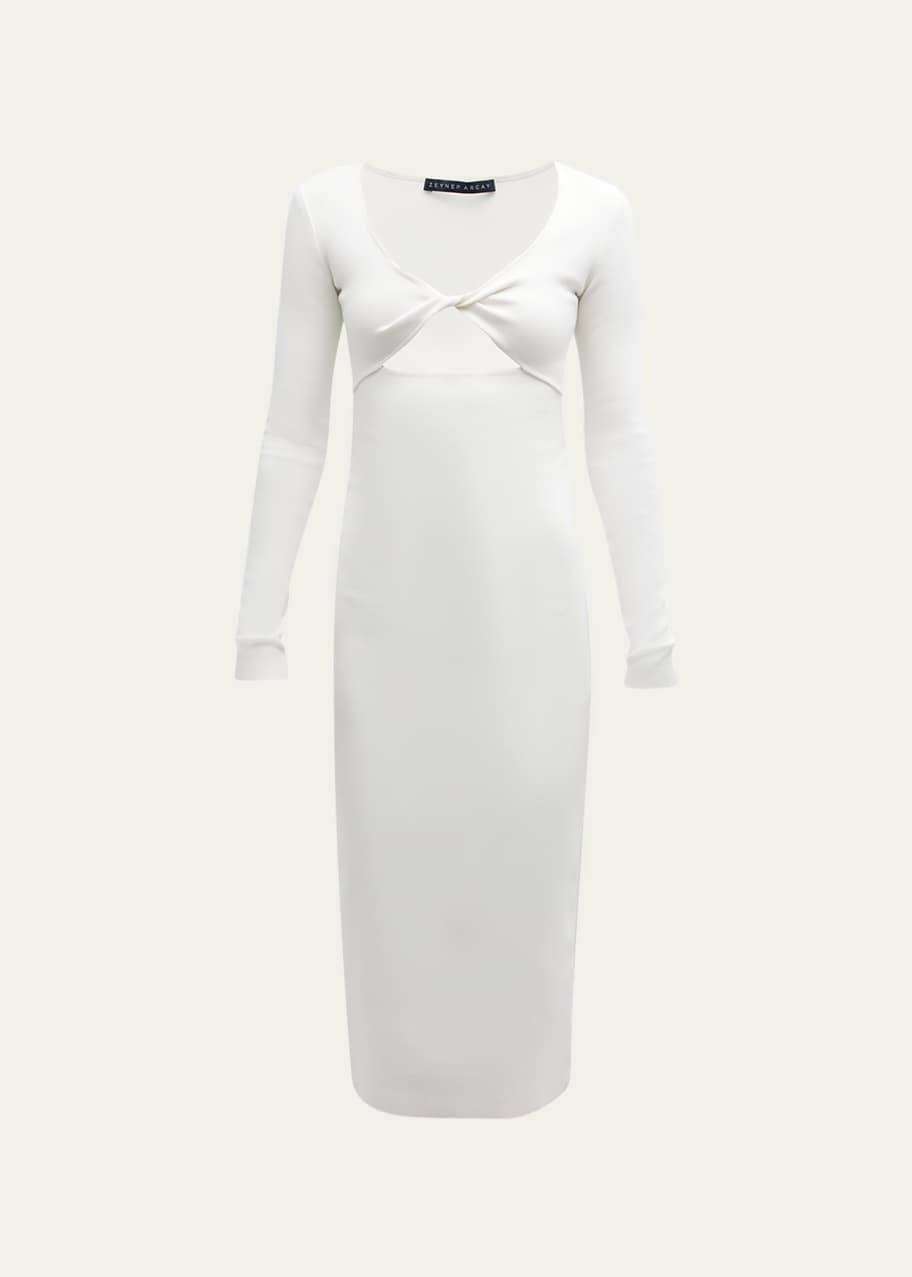 ZEYNEP ARCAY Twist-Front Knit Midi Dress - Bergdorf Goodman