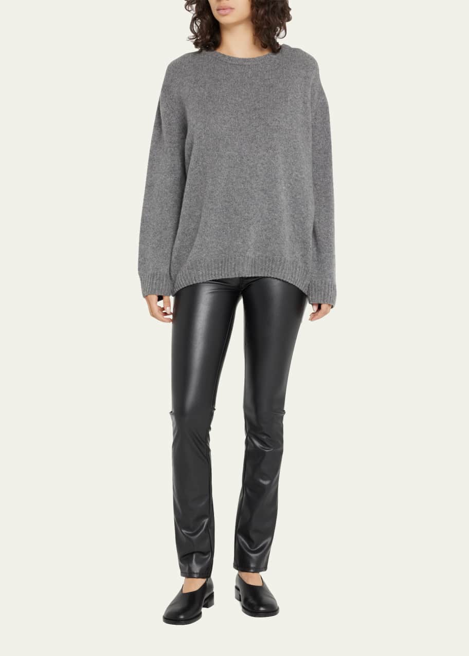 MOTHER The Dazzler Skimp Faux Leather Jeans - Bergdorf Goodman