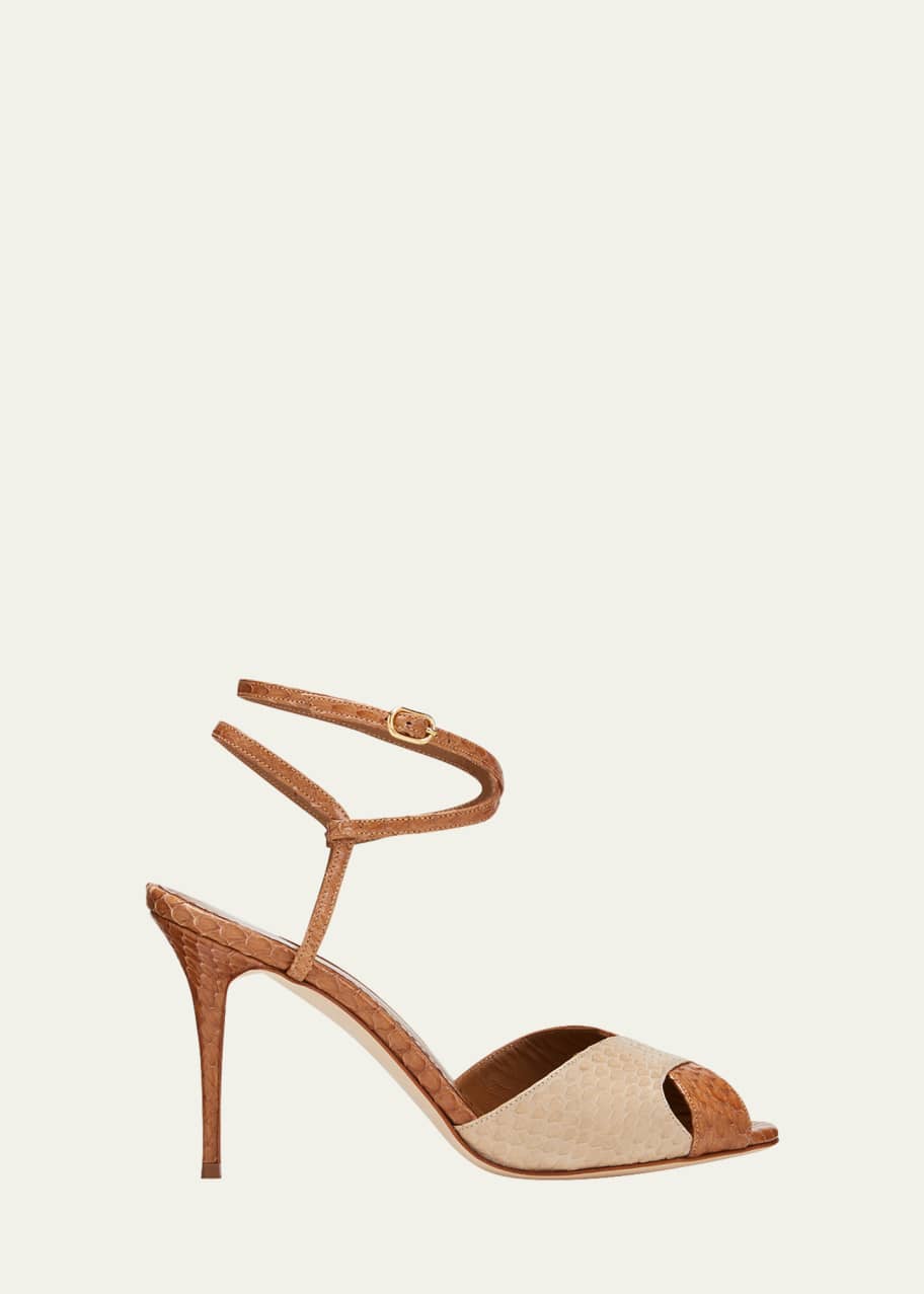 Manolo blahnik snakeskin sandals shop