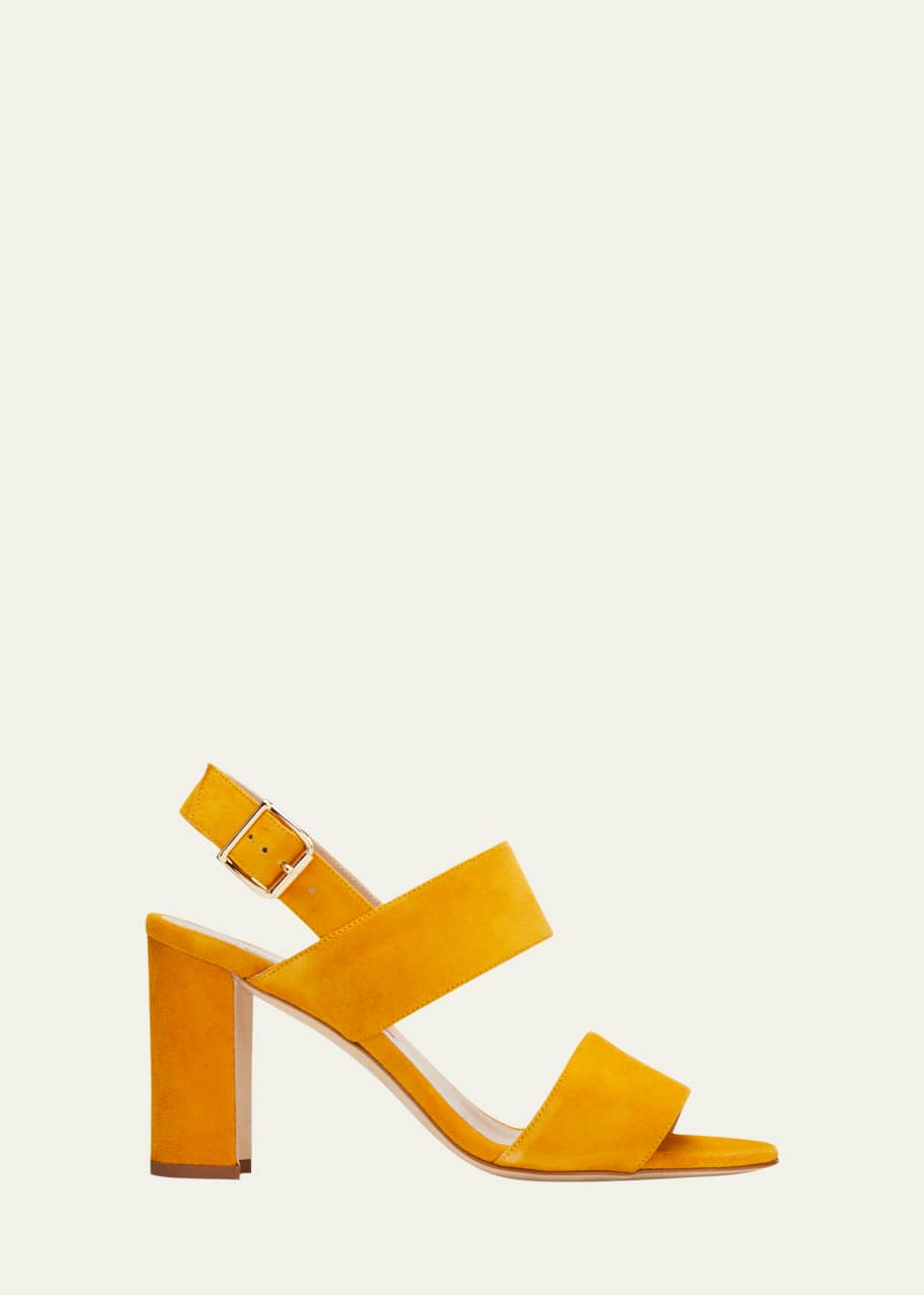 Manolo Blahnik Khan Suede Slingback Sandals Bergdorf Goodman