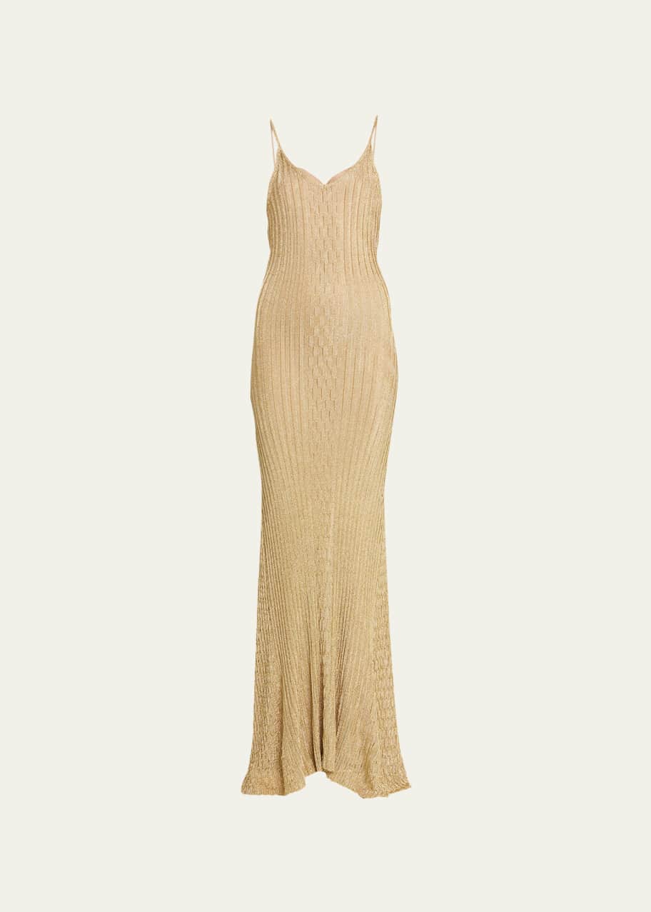 slim fit dress slacks Low Back Cami Floor Length Dress main image 0