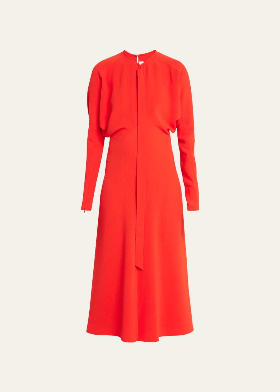 red dolman dress Crimson Red Satin Maxi Dress, Elegant Dolman Sleeve Party Gown
