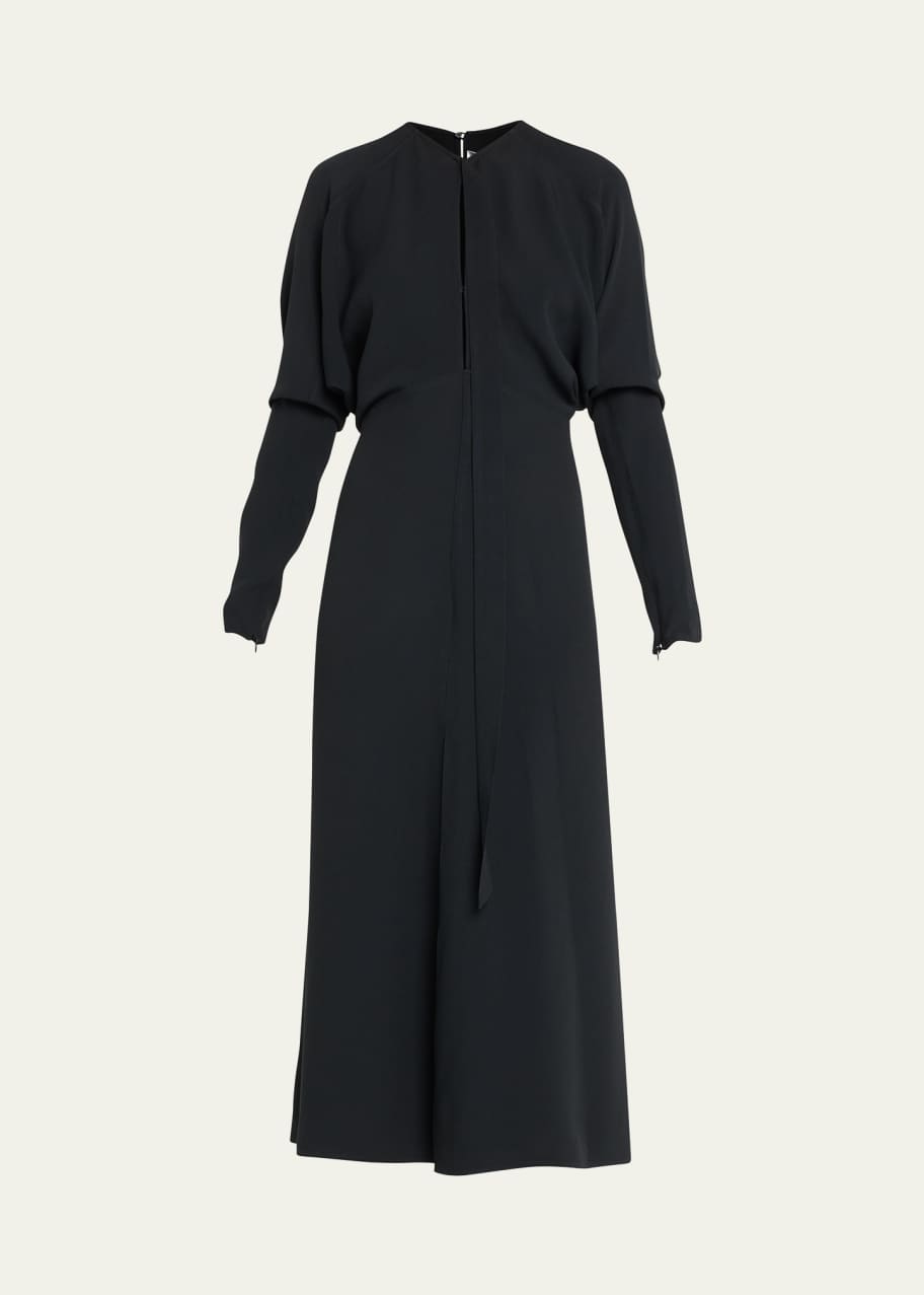 long sleeve maxi dress solid color Classic Cotton Pullover Maxi Dress