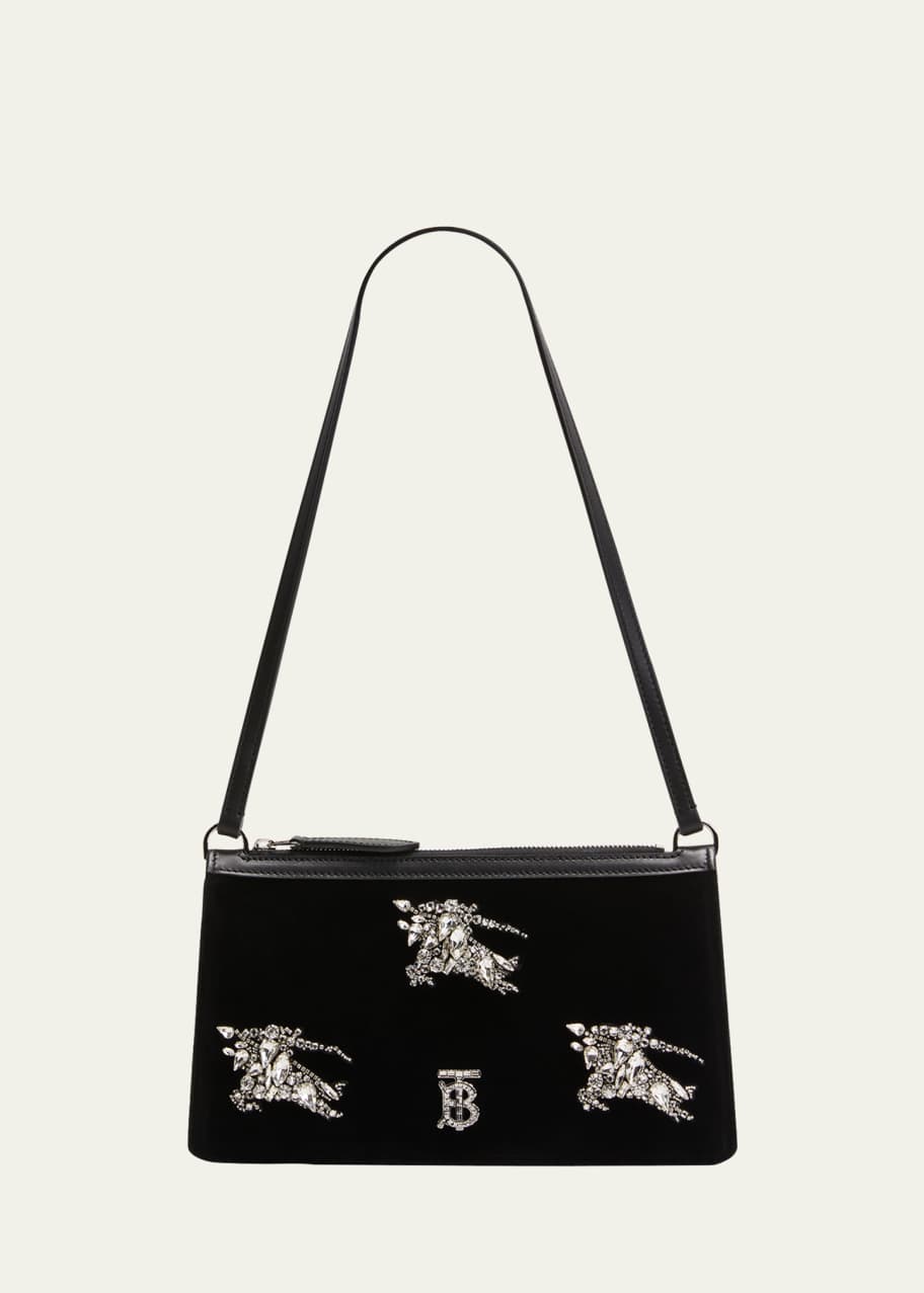 Burberry TB Equestrian Knight Crystal Pouch Shoulder Bag
