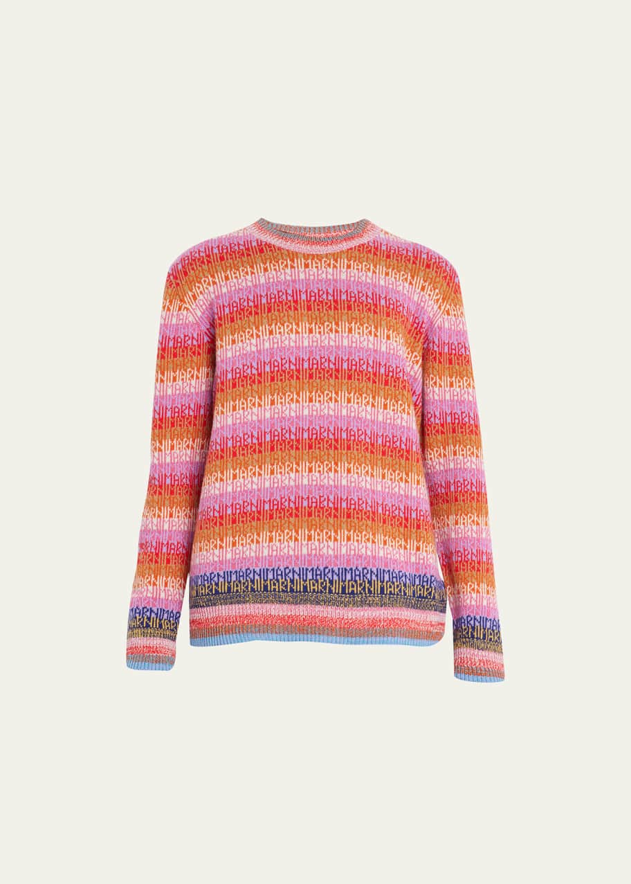 Marni Men's Intarsia Logo Wool Sweater Bergdorf Goodman
