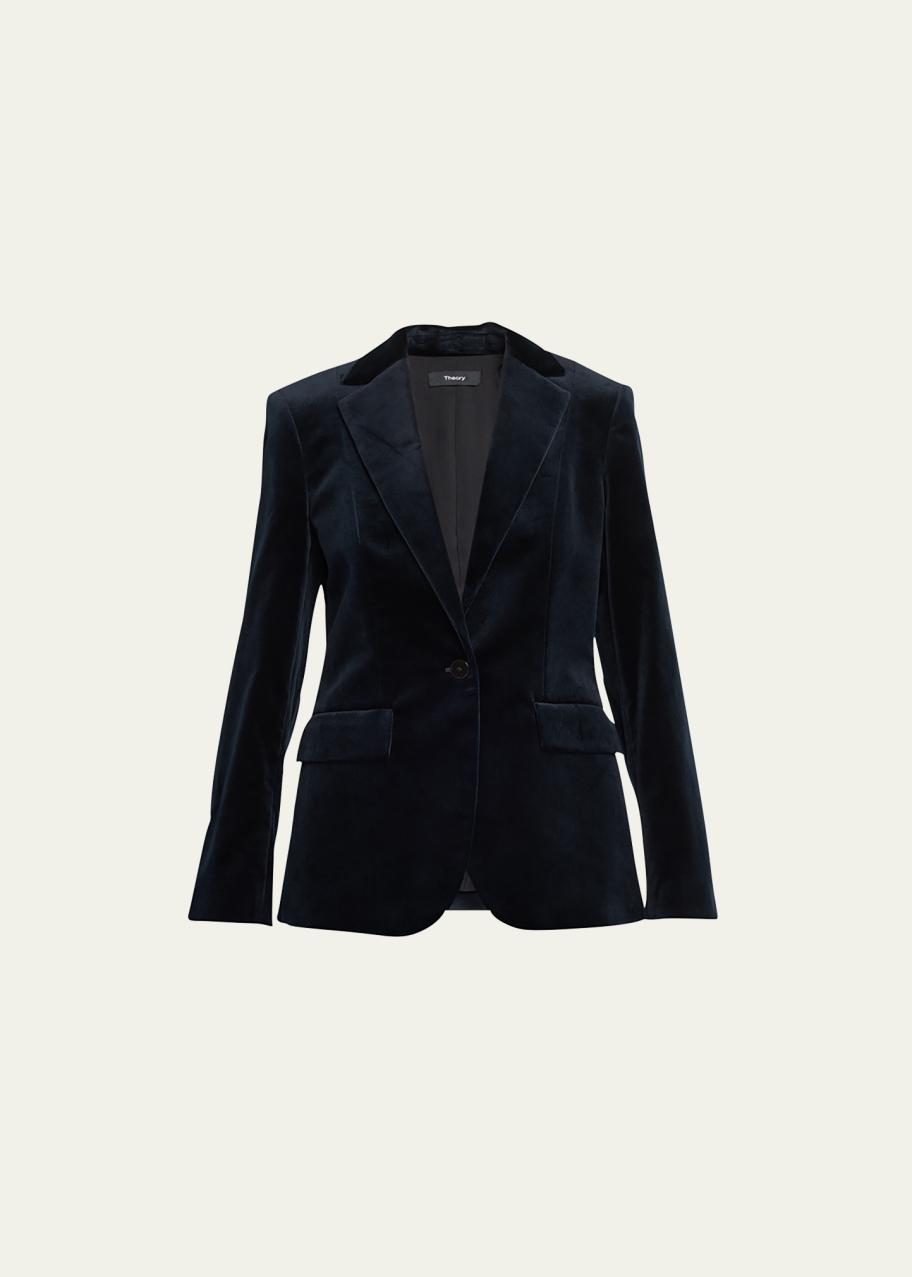 Blazer (veste) Theory En Velours Brun - Taille M - Occasion Très Bon état - Style Basique Chic