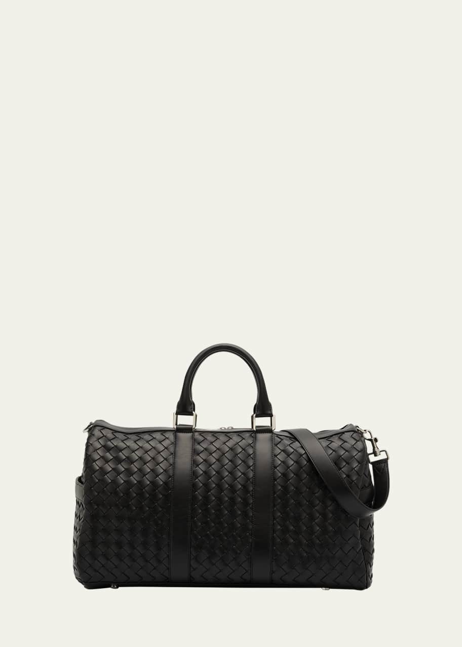 Image 1 of 1: Men's Medium Intrecciato Leather Duffel Bag