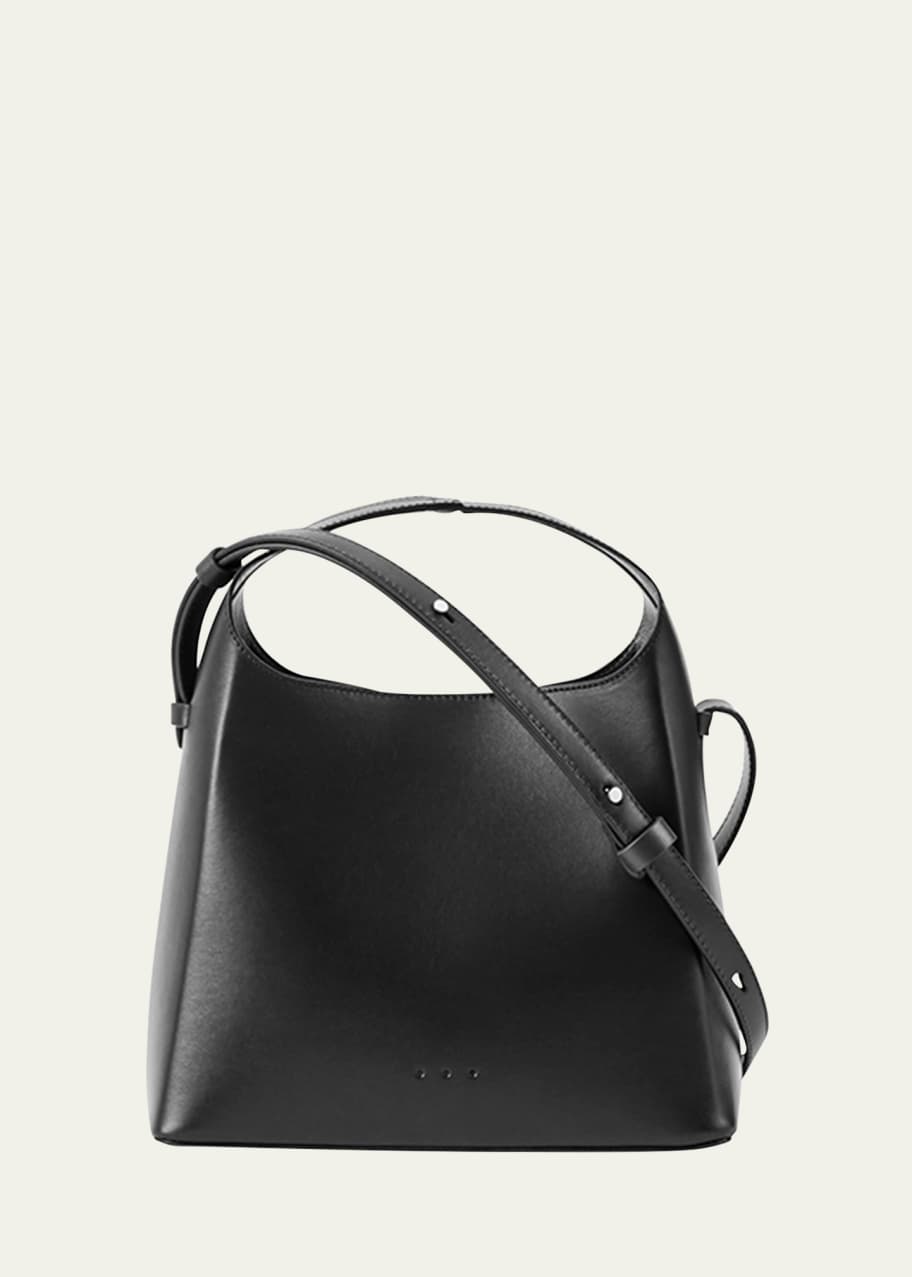 Aesther Ekme Smooth Leather Flat Shoulder Bag - Black Shoulder