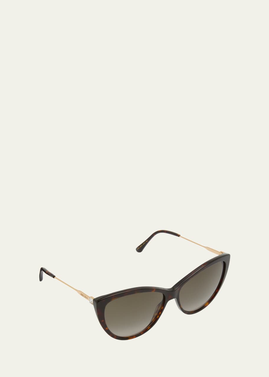 Image 1 of 1: Rym Embellished Acetate & Metal Cat-Eye Sunglasses
