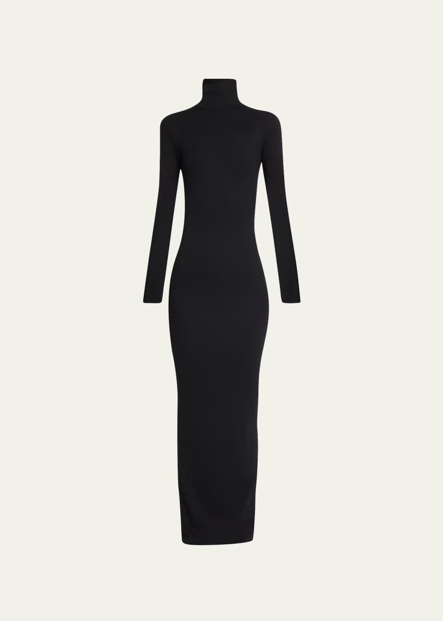 Image 1 of 1: Long-Sleeve Turtleneck Maxi Dress
