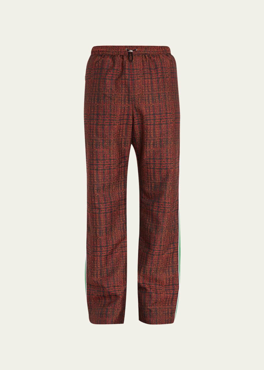 Plaid side stripe pants sale