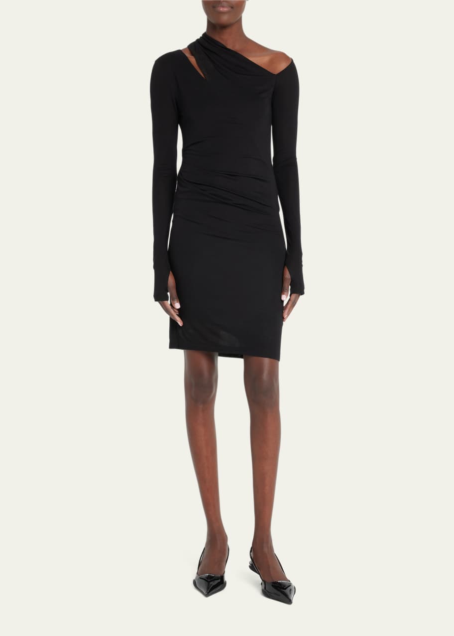 Helmut Lang Long Sleeve Cut-Out Mini Bodycon Dress - Bergdorf Goodman
