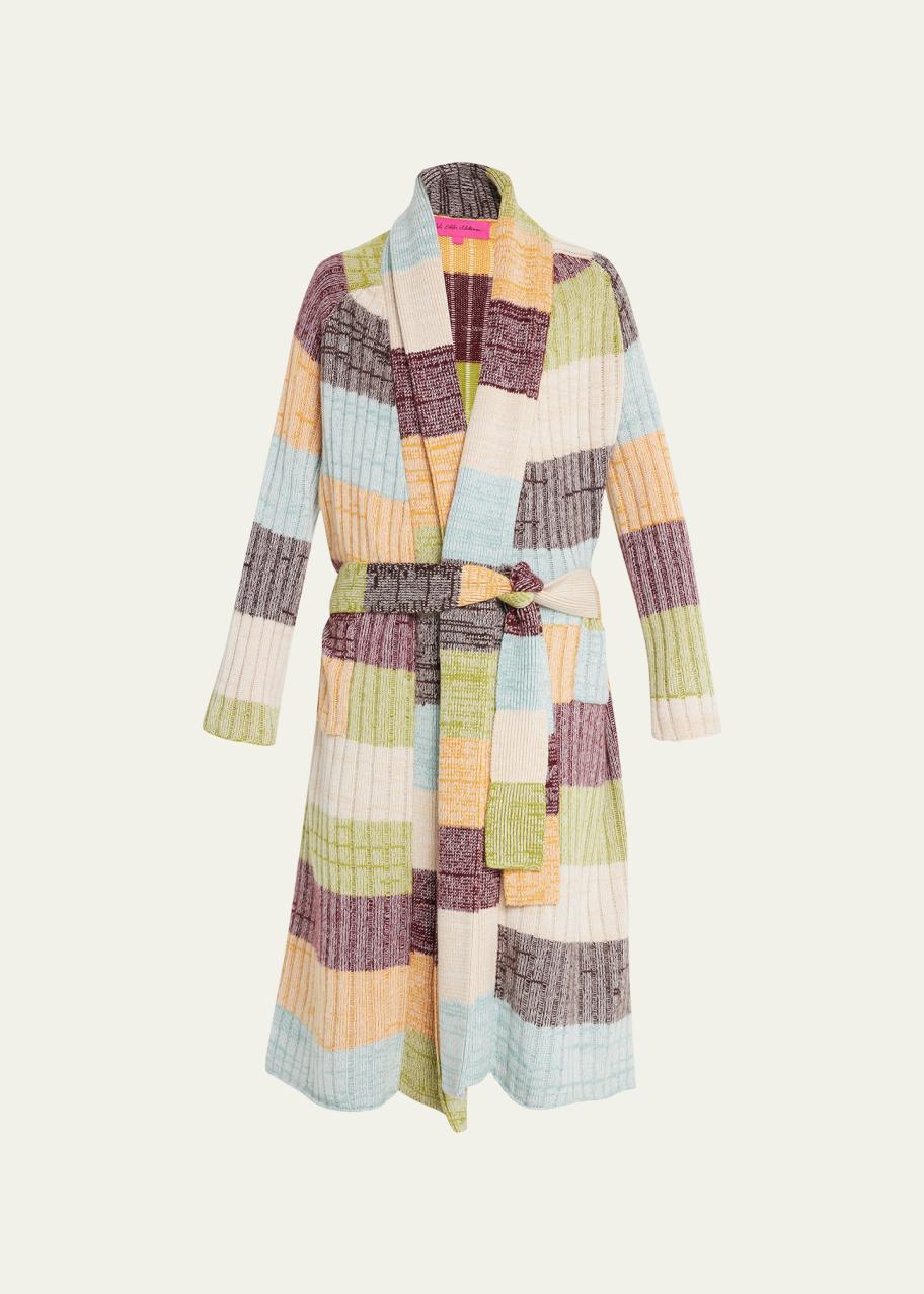 The Elder Statesman Oasis Striped Cashmere Rib Robe - Bergdorf Goodman