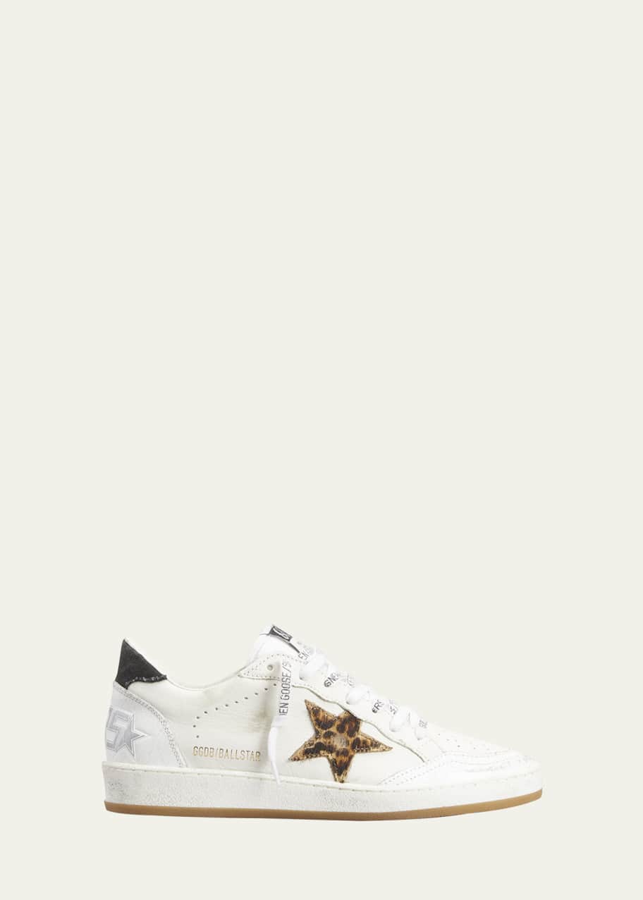 Golden Goose Ball Star Leopard Leather Sneakers - Bergdorf