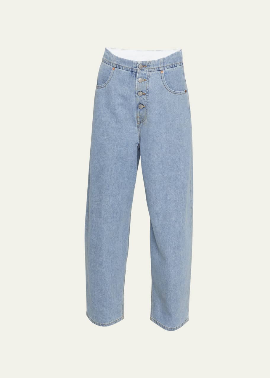 MM6 Maison Margiela Button-Fly Wide-Leg Jeans - Bergdorf Goodman