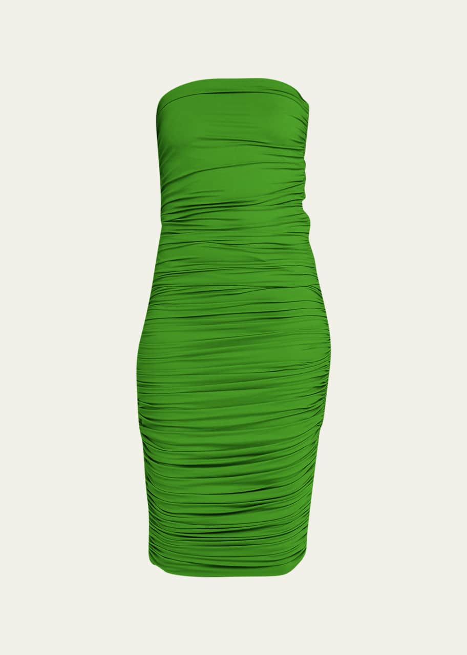 Michael Kors Collection Ruched Strapless Midi Dress Bergdorf Goodman