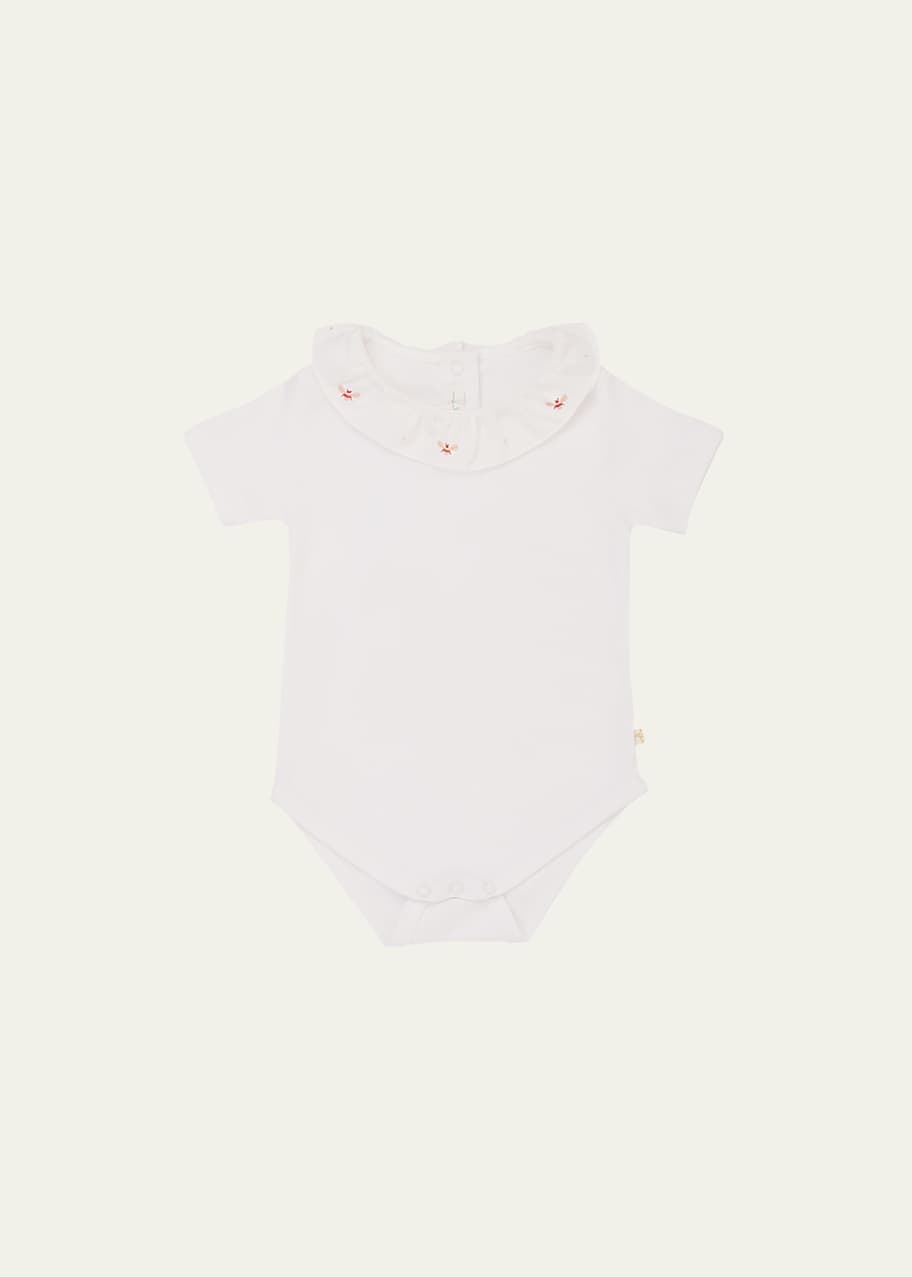 Image 1 of 1: Girl's Alexandra Ruffle Collar Bodysuit, Size Newborn-18M